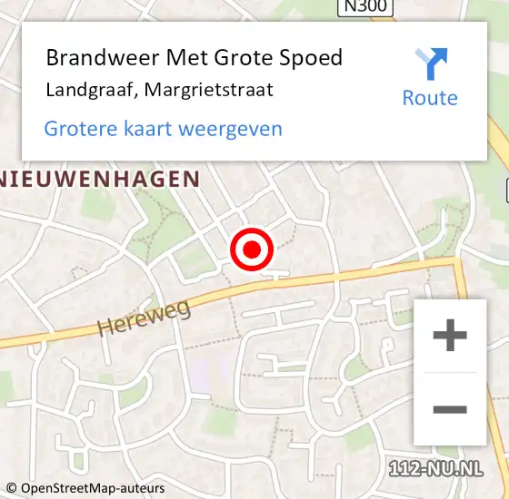 Locatie op kaart van de 112 melding: Brandweer Met Grote Spoed Naar Landgraaf, Margrietstraat op 27 februari 2016 12:02