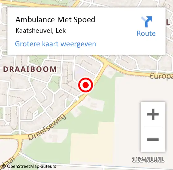 Locatie op kaart van de 112 melding: Ambulance Met Spoed Naar Kaatsheuvel, Lek op 27 februari 2016 16:29