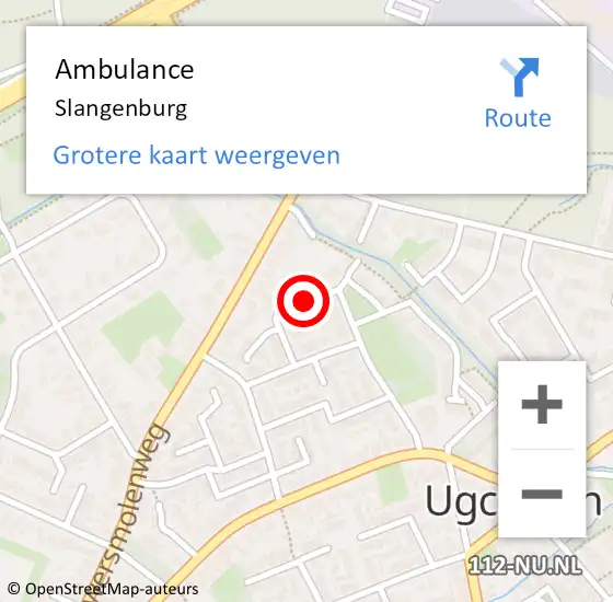 Locatie op kaart van de 112 melding: Ambulance Slangenburg op 1 maart 2016 14:10