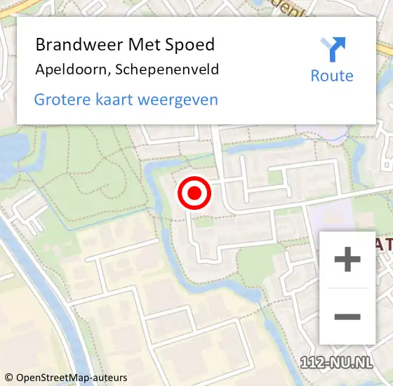 Locatie op kaart van de 112 melding: Brandweer Met Spoed Naar Apeldoorn, Schepenenveld op 2 maart 2016 13:26