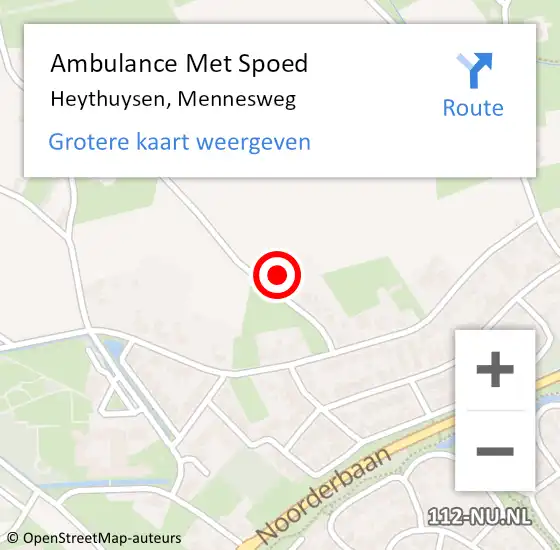 Locatie op kaart van de 112 melding: Ambulance Met Spoed Naar Heythuysen, Mennesweg op 7 december 2013 15:34