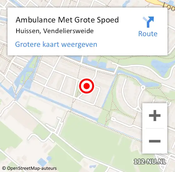 Locatie op kaart van de 112 melding: Ambulance Met Grote Spoed Naar Huissen, Vendeliersweide op 3 maart 2016 12:12
