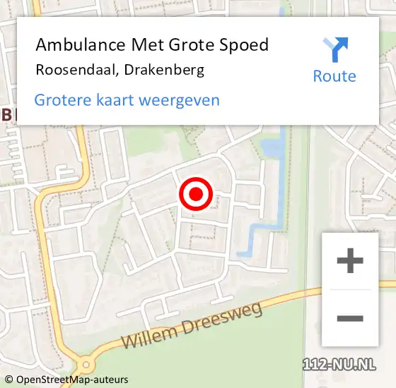 Locatie op kaart van de 112 melding: Ambulance Met Grote Spoed Naar Roosendaal, Drakenberg op 4 maart 2016 17:52