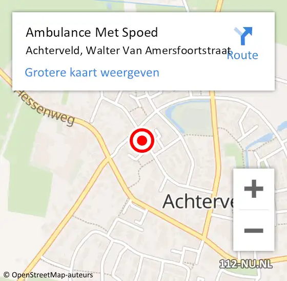 Locatie op kaart van de 112 melding: Ambulance Met Spoed Naar Achterveld, Walter Van Amersfoortstraat op 5 maart 2016 06:01