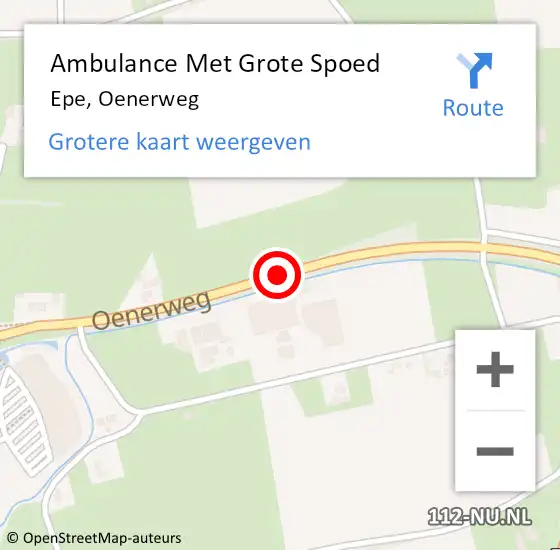 Locatie op kaart van de 112 melding: Ambulance Met Grote Spoed Naar Epe, Oenerweg op 5 maart 2016 14:04