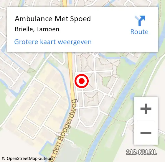 Locatie op kaart van de 112 melding: Ambulance Met Spoed Naar Brielle, Lamoen op 5 maart 2016 18:04