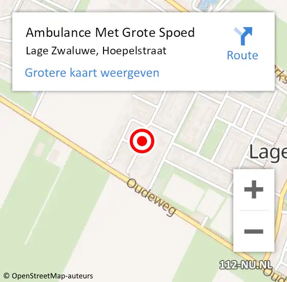 Locatie op kaart van de 112 melding: Ambulance Met Grote Spoed Naar Lage Zwaluwe, Hoepelstraat op 7 december 2013 23:47
