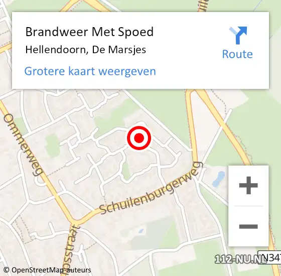 Locatie op kaart van de 112 melding: Brandweer Met Spoed Naar Hellendoorn, De Marsjes op 8 maart 2016 17:49