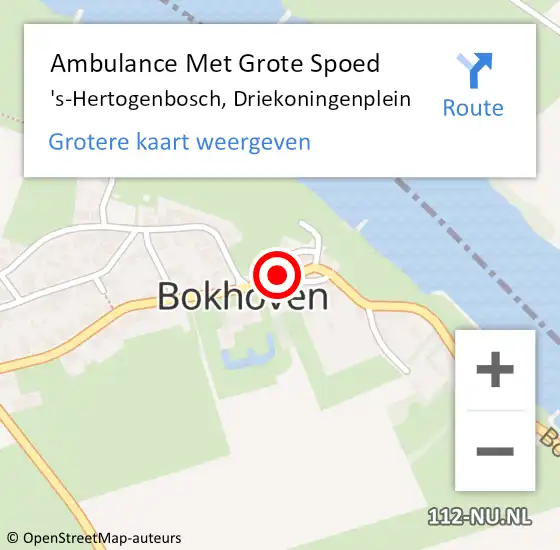 Locatie op kaart van de 112 melding: Ambulance Met Grote Spoed Naar 's-Hertogenbosch, Driekoningenplein op 8 maart 2016 20:00