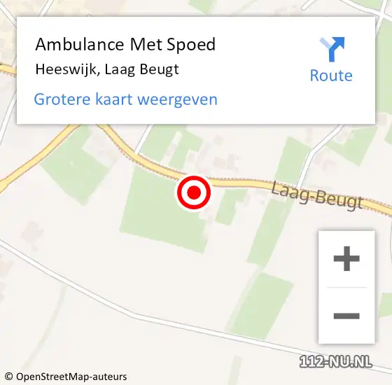 Locatie op kaart van de 112 melding: Ambulance Met Spoed Naar Heeswijk, Laag Beugt op 10 maart 2016 17:28