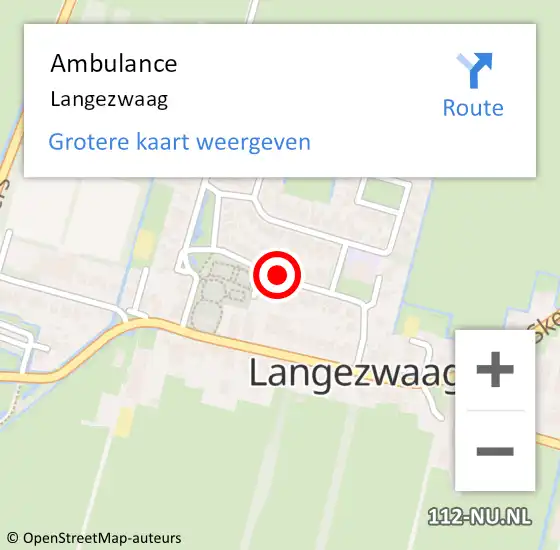 Locatie op kaart van de 112 melding: Ambulance Langezwaag op 11 maart 2016 14:47