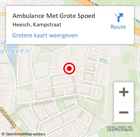 Locatie op kaart van de 112 melding: Ambulance Met Grote Spoed Naar Heesch, Kampstraat op 8 december 2013 16:01