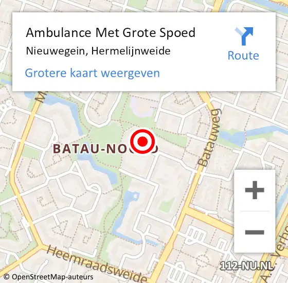 Locatie op kaart van de 112 melding: Ambulance Met Grote Spoed Naar Nieuwegein, Hermelijnweide op 13 maart 2016 17:39