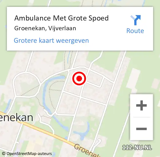 Locatie op kaart van de 112 melding: Ambulance Met Grote Spoed Naar Groenekan, Vijverlaan op 13 maart 2016 21:50