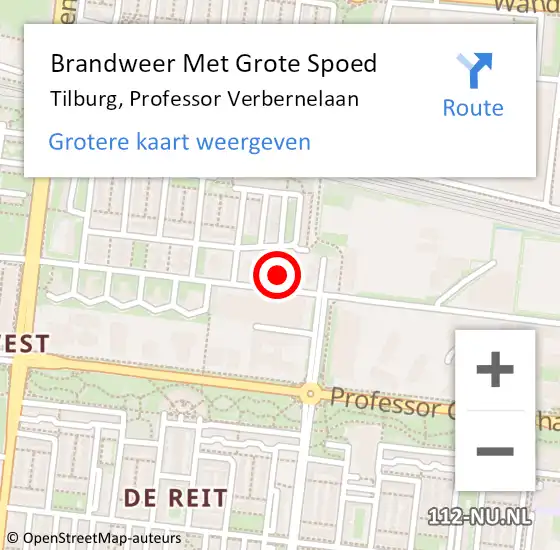 Locatie op kaart van de 112 melding: Brandweer Met Grote Spoed Naar Tilburg, Professor Verbernelaan op 15 maart 2016 08:38