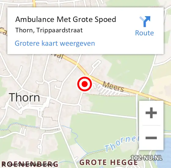 Locatie op kaart van de 112 melding: Ambulance Met Grote Spoed Naar Thorn, Trippaardstraat op 15 maart 2016 18:07