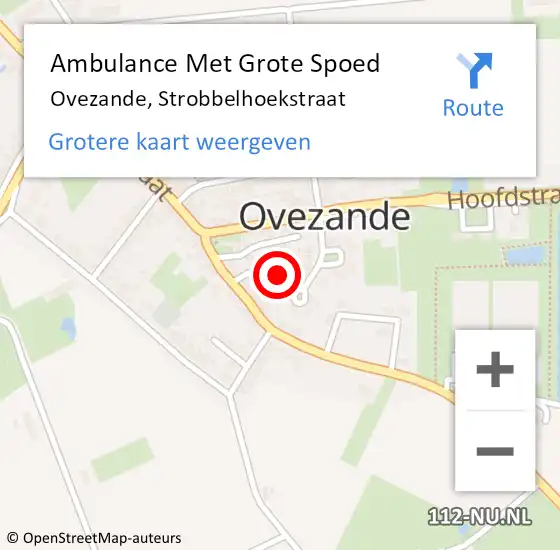 Locatie op kaart van de 112 melding: Ambulance Met Grote Spoed Naar Ovezande, Strobbelhoekstraat op 9 december 2013 10:20