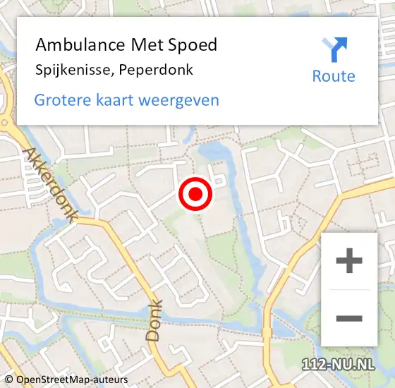 Locatie op kaart van de 112 melding: Ambulance Met Spoed Naar Spijkenisse, Peperdonk op 19 maart 2016 11:02