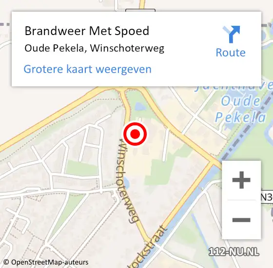 Locatie op kaart van de 112 melding: Brandweer Met Spoed Naar Oude Pekela, Winschoterweg op 19 maart 2016 12:58
