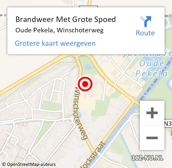 Locatie op kaart van de 112 melding: Brandweer Met Grote Spoed Naar Oude Pekela, Winschoterweg op 19 maart 2016 13:05