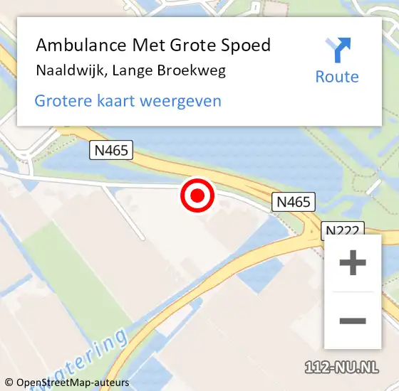 Locatie op kaart van de 112 melding: Ambulance Met Grote Spoed Naar Naaldwijk, Lange Broekweg op 20 maart 2016 00:35