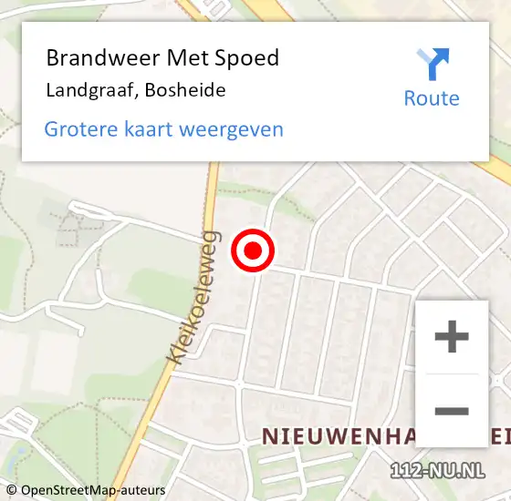Locatie op kaart van de 112 melding: Brandweer Met Spoed Naar Landgraaf, Bosheide op 21 maart 2016 17:33