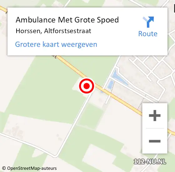Locatie op kaart van de 112 melding: Ambulance Met Grote Spoed Naar Horssen, Altforstsestraat op 22 maart 2016 08:32