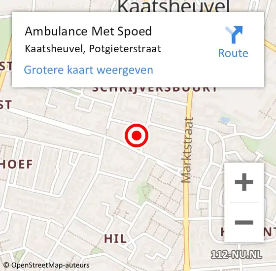 Locatie op kaart van de 112 melding: Ambulance Met Spoed Naar Kaatsheuvel, Potgieterstraat op 22 maart 2016 11:22