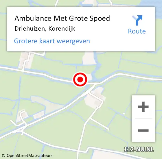 Locatie op kaart van de 112 melding: Ambulance Met Grote Spoed Naar Driehuizen, Korendijk op 23 maart 2016 08:11