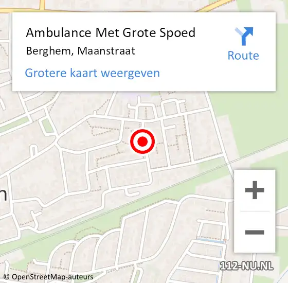 Locatie op kaart van de 112 melding: Ambulance Met Grote Spoed Naar Berghem, Maanstraat op 23 maart 2016 09:26