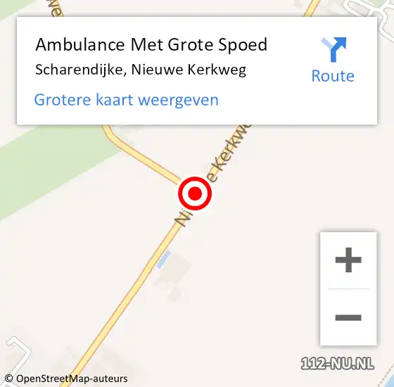 Locatie op kaart van de 112 melding: Ambulance Met Grote Spoed Naar Scharendijke, Nieuwe Kerkweg op 23 maart 2016 12:38