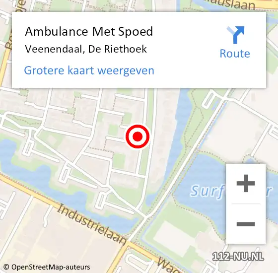 Locatie op kaart van de 112 melding: Ambulance Met Spoed Naar Veenendaal, De Riethoek op 23 maart 2016 20:23