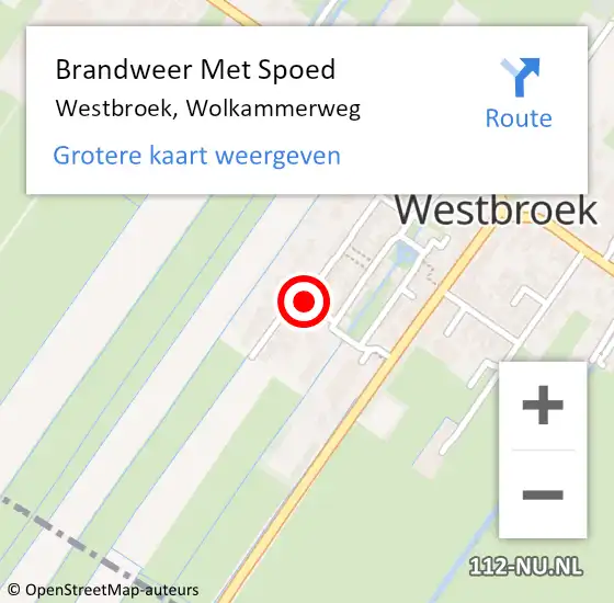 Locatie op kaart van de 112 melding: Brandweer Met Spoed Naar Westbroek, Wolkammerweg op 23 maart 2016 21:19
