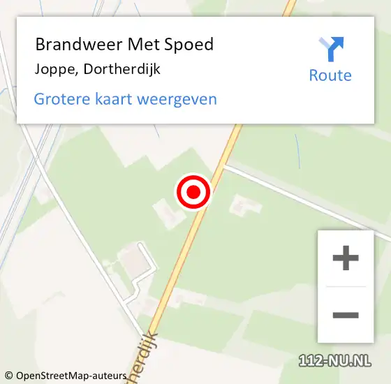 Locatie op kaart van de 112 melding: Brandweer Met Spoed Naar Joppe, Dortherdijk op 26 maart 2016 15:27