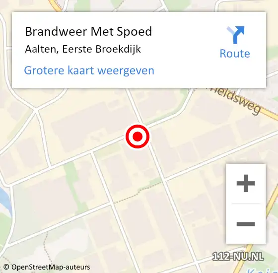 Locatie op kaart van de 112 melding: Brandweer Met Spoed Naar Aalten, Eerste Broekdijk op 27 maart 2016 18:58