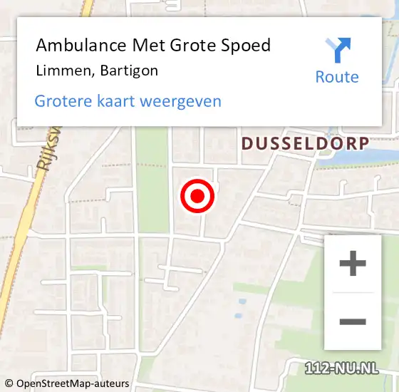 Locatie op kaart van de 112 melding: Ambulance Met Grote Spoed Naar Limmen, Bartigon op 28 maart 2016 20:49