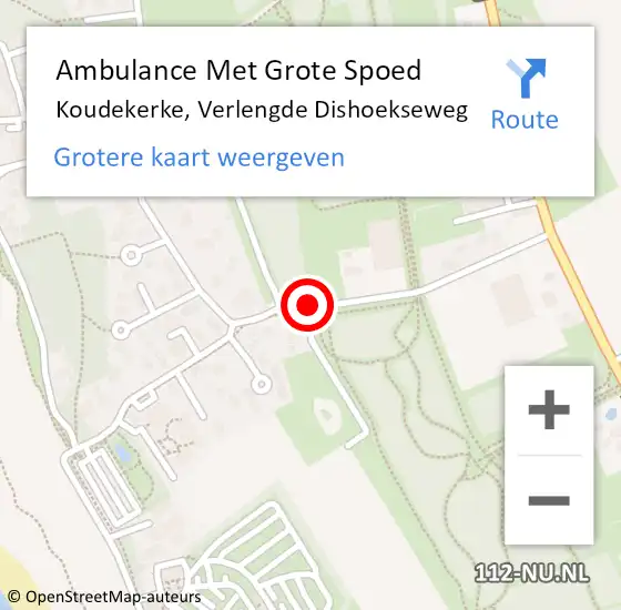 Locatie op kaart van de 112 melding: Ambulance Met Grote Spoed Naar Koudekerke, Verlengde Dishoekseweg op 28 maart 2016 21:14
