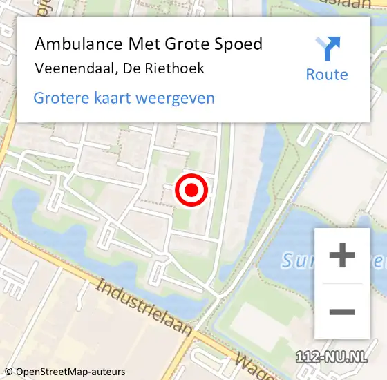 Locatie op kaart van de 112 melding: Ambulance Met Grote Spoed Naar Veenendaal, De Riethoek op 29 maart 2016 06:05