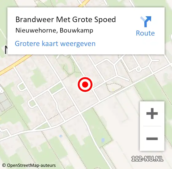 Locatie op kaart van de 112 melding: Brandweer Met Grote Spoed Naar Nieuwehorne, Bouwkamp op 29 maart 2016 22:08