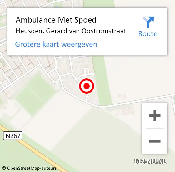 Locatie op kaart van de 112 melding: Ambulance Met Spoed Naar Heusden, Gerard van Oostromstraat op 30 maart 2016 06:28