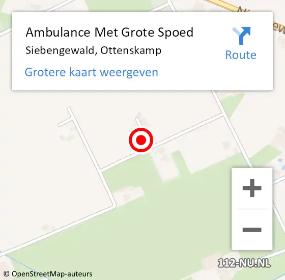 Locatie op kaart van de 112 melding: Ambulance Met Grote Spoed Naar Siebengewald, Ottenskamp op 30 maart 2016 15:03