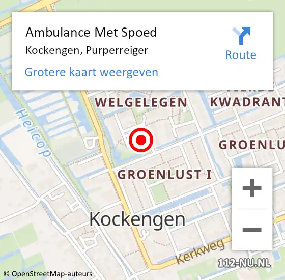 Locatie op kaart van de 112 melding: Ambulance Met Spoed Naar Kockengen, Purperreiger op 31 maart 2016 08:43