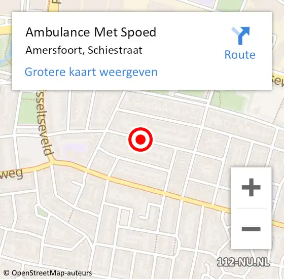 Locatie op kaart van de 112 melding: Ambulance Met Spoed Naar Amersfoort, Schiestraat op 31 maart 2016 09:07