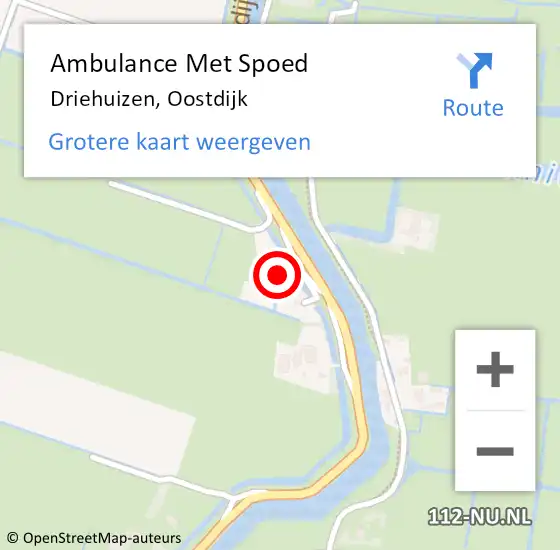 Locatie op kaart van de 112 melding: Ambulance Met Spoed Naar Driehuizen, Oostdijk op 1 april 2016 13:35