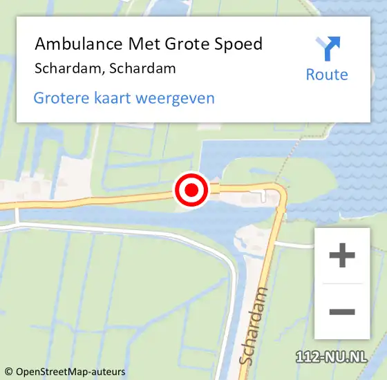 Locatie op kaart van de 112 melding: Ambulance Met Grote Spoed Naar Schardam, Schardam op 2 april 2016 17:16