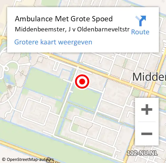 Locatie op kaart van de 112 melding: Ambulance Met Grote Spoed Naar Middenbeemster, J v Oldenbarneveltstr op 4 april 2016 03:24