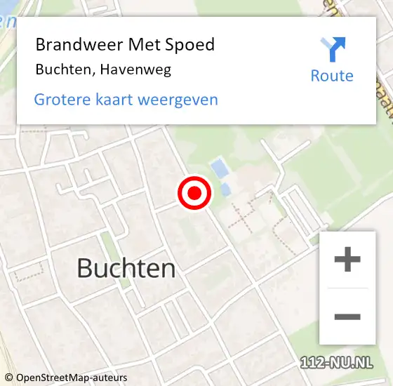 Locatie op kaart van de 112 melding: Brandweer Met Spoed Naar Buchten, Havenweg op 4 april 2016 07:29