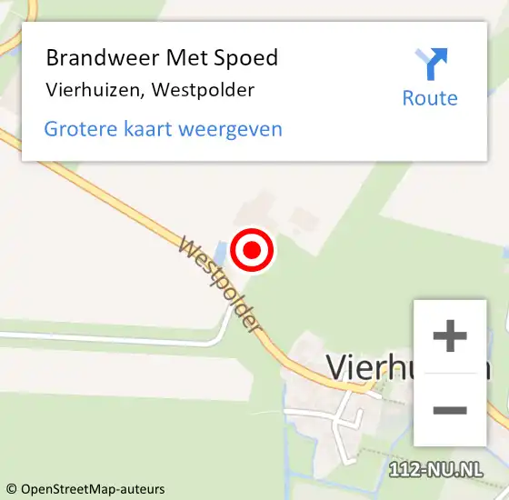Locatie op kaart van de 112 melding: Brandweer Met Spoed Naar Vierhuizen, Westpolder op 4 april 2016 16:48