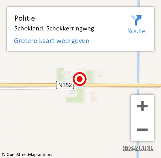 Locatie op kaart van de 112 melding: Politie Schokland, Schokkerringweg op 7 april 2016 14:54