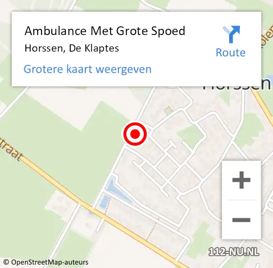 Locatie op kaart van de 112 melding: Ambulance Met Grote Spoed Naar Horssen, De Klaptes op 8 april 2016 19:55